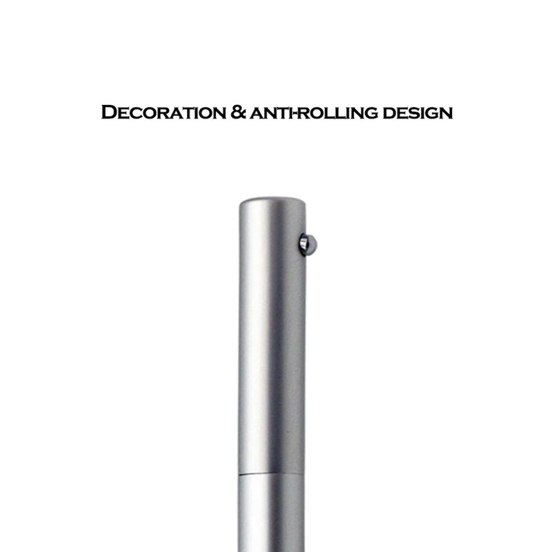 DUNBONG Retractable Metal Gel Pen, 0.5mm Medium Point Ballpoint Pens, Black Gel Ink (Silver) - Image 3